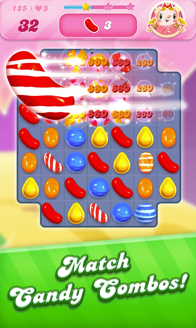 Candy Crush Saga match 3 level