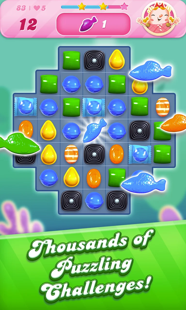 Candy Crush Saga level with jelly